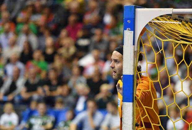 Silvio Heinevetter (Torwart Füchse), Füchse Berlin - SC Magdeburg DHB-Pokal, Achtelfinale 2019 2020, Herren, Männer, Handball, Deutschland, Germany, Max-Schmeling-Halle Berlin, 1.10.2019