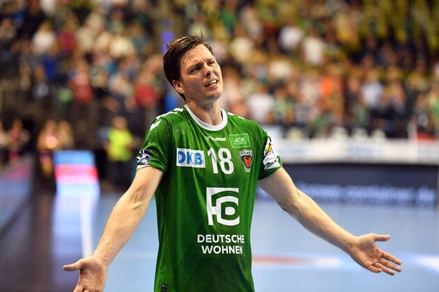 Hans Lindberg (Füchse), enttäuscht Füchse Berlin - SC Magdeburg DHB-Pokal, Achtelfinale 2019 2020, Herren, Männer, Handball, Deutschland, Germany, Max-Schmeling-Halle Berlin, 1.10.2019