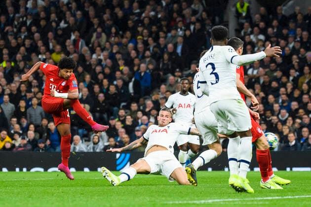 01.10.2019, xkvx, Fussball UEFA Champions League, Tottenham Hotspur - FC Bayern Muenchen emspor, v.l. Goal scored, Tor zum 1:3 durch Serge Gnabry (FCB - FC Bayern Muenchen) London