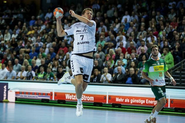 Deutschland,Wetzlar, Rittal-Arena, 02.10.2019, Handball,DHB-Pokal, Achtelfinale, HSG Wetzlar - THW Kiel Bild: Magnus Landin (THW Kiel, 7) wirft aufs Tor Copyright: HMBxMedia ThomasxJäger