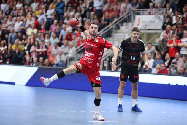 Vyron Papadopoulos (ASV Hamm-Westfalen 22) GER, Handball, DHB Pokal, Achtelfinale, ASV Hamm-Westfalen gegen Die Eulen Ludwigshafen, 02.10.2019 Hamm Copyright: xEIBNER JanxStrohdiekx EP_JSK