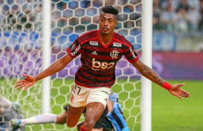 Grêmio X Flamengo PORTO ALEGRE, RS - 02.10.2019: GRÊMIO X FLAMENGO - Bruno Henrique celebrates goal during Grêmio X Flamengo. First leg of the Conmebol Libertadores 2019 semi-finals. Match held at the Grêmio Arena on Wednesday (02) in Porto Alegre, RS, Brazil. (Photo: Raul Pereira Fotoarena) x1804549x  RaulxPereira