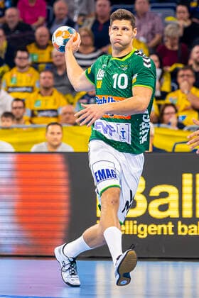 Mannheim, Deutschland 02. Oktober 2019: DHB Pokal - Achtelfinale - Rhein Neckar Löwen vs. Frisch Auf Göppingen Sebastian Heymann (Goeppingen) Mannheim SAP Arena Baden-Württemberg Deutschland