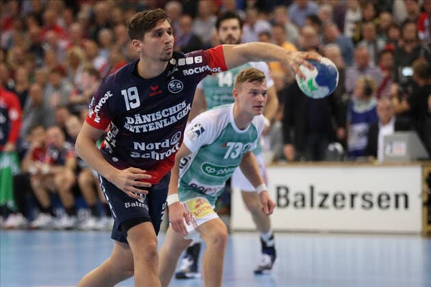 SG Flensburg-Handewitt vs TSV Hannover-Burgdorf, DHB-Pokal Achtelfinale, Flensburg; 03.10.19 Marius Steinhauser (SG Flensburg-Handewitt, 19) Copyright: xBEAUTIFULxSPORTS MarioxM.xKobergx