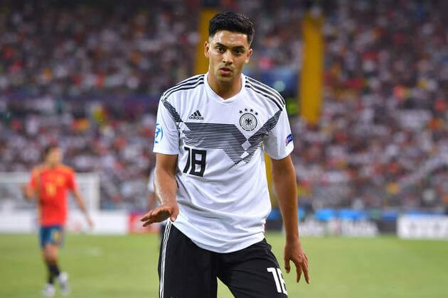 Nadiem Amiri (Bayer 04 Leverkusen) steht zum ersten Mal im Aufgebot der Mannschaft, Archivfoto; Nadiem AMIRI (GER), Gestik, Aktion,Einzelbild,angeschnittenes Einzelmotiv,Halbfigur,halbe Figur. Spanien (ESP)- Deutschland (GER) 2-1, am 30.06.2019 Stadio Friuli Udine. Fussball U-21, FINALE UEFA Under21 Eurpameisterschaft in Italien SanMarino vom 16.-30.06 2019. Â
