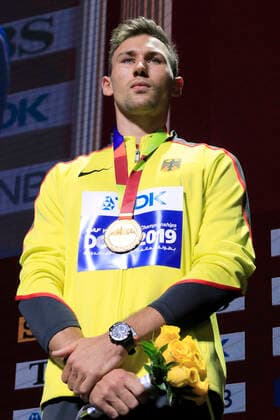 KAUL Niklas Team GER 10-Kampf Weltmeister Bei der Siegerehrung IAAF LA Weltmeisterschaften 2019 in Doha am 04.10. 2019 Al Khalifa International Stadion