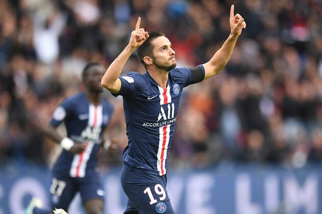 (191006) -- PARIS, Oct. 6, 2019 (Xinhua) -- Pablo Sarabia of Paris Saint-Germain celebrates his goal during the Ligue 1 match between Paris Saint-Germain (PSG) and Angers at Parc des Princes in Paris, France, Oct. 5, 2019, (Photo by Jack Chan Xinhua) (SP)FRANCE-PARIS-LIGUE 1-PSG VS ANGERS 