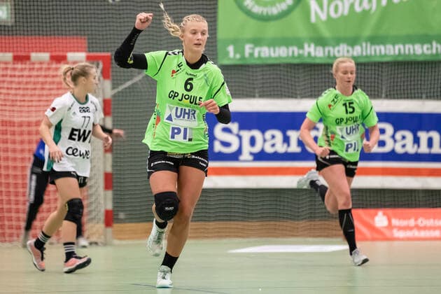TSV Nord Harrislee vs VfL Oldenburg, Handball, DHB-Pokal 2. Runde, Harrislee; 06.10.19 Jubel Torjubel bei Lotta Janne Woch (Nr.06, TSV Nord Harrislee) Copyright: xBEAUTIFULxSPORTS MarioxM.xKobergx