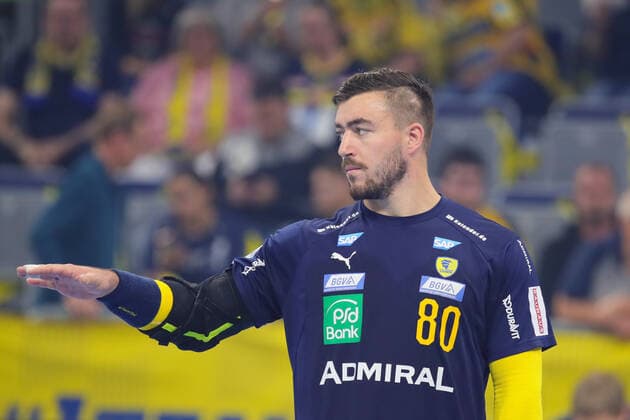 Handball Bundesliga: Rhein-Neckar Loewen vs. HSG Wetzlar Mannheim, Deutschland 06. Oktober 2019 - 8. Spieltag der Liqui Moly Handball Bundesliga: Jannik Kohlbacher (Loewen), Aktion Einzelbild Gestik Geste gestikuliert