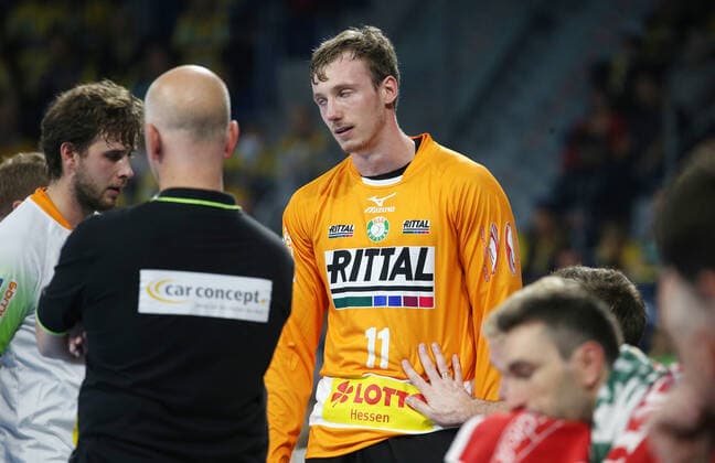 Handball, 1. Bundesliga: Rhein-Neckar-Löwen - HSG Wetzlar, 8. Spieltag am 06.10.2019, Saison 2019 20, ZmdZ, Till Klimpke (11, Torwart, HSG Wetzlar), Kai Waldschneider (Trainer HSG Wetzlar), Rhein-Neckar-Löwen - HSG Wetzlar