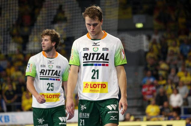 Handball, 1. Bundesliga: Rhein-Neckar-Löwen - HSG Wetzlar, 8. Spieltag am 06.10.2019, Saison 2019 20, ZmdZ, Emil Frend Öfors (21, HSG Wetzlar), Rhein-Neckar-Löwen - HSG Wetzlar