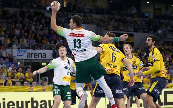 Handball, 1. Bundesliga: Rhein-Neckar-Löwen - HSG Wetzlar, 8. Spieltag am 06.10.2019, Saison 2019 20, ZmdZ, Filip Mirkulovski (13, HSG Wetzlar), Rhein-Neckar-Löwen - HSG Wetzlar