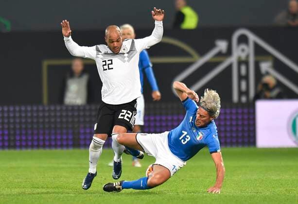 07.10.2019 - Fussball - Länderspiel Legenden-Spiel -: DFB All Stars ( Deutschland ) gg Azzurri Legends ( Italien ) - - David Odonkor (Deutschland DFB-All-Stars ) Moreno Torricelli (Italien Azzuri Legends )