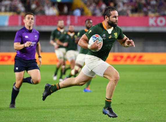 Rugby Union - 2019 Rugby World Cup - Pool B: South Africa vs. Canada South Africa s Cobus Reinach scores his sides fifth try and his hat-trick, at Kobe Misaki Stadium, Kobe City. COLORSPORT ASHLEY WESTERN 