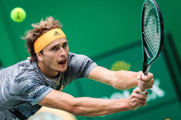 German professional tennis player Alexander Zverev competes against French professional tennis player Jeremy Chardy during the second round of 2019 Rolex Shanghai Masters, in Shanghai, China, 9 October 2019. German professional tennis player Alexander Zverev defeated French professional tennis player Jeremy Chardy with 2-0 at the second round of 2019 Rolex Shanghai Masters, in Shanghai, China, 9 October 2019.