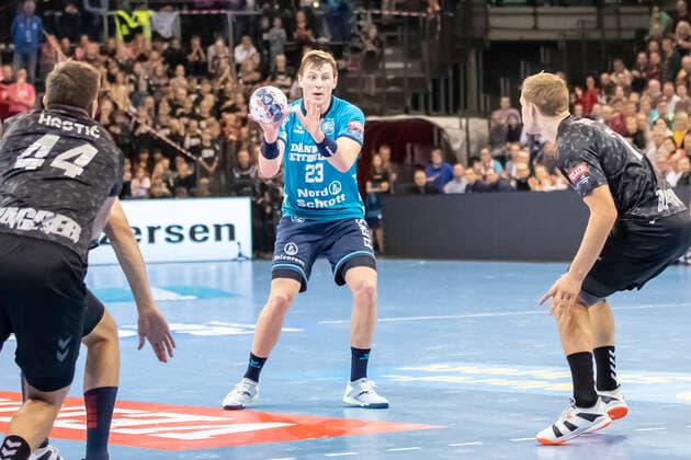 SG Flensburg-Handewitt vs HC PPD Zagreb, Handball, VELUX EHF Champions League Gruppenphase, Flensburg; 09.10.19 Goran Soegard Johannsessen (SG Flensburg-Handewitt, 23) im Angriff Copyright: xBEAUTIFULxSPORTS MarioxM.xKobergx