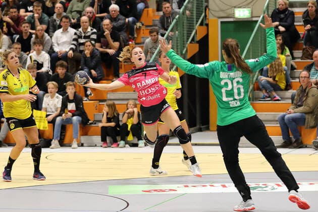 Bo van Wetering (TusSies Metzingen 7) GER, 1.Liga Handball Frauen, BVB Dortmund - Tussies Metzingen, 9.10.2019 Dortmund Copyright: xEIBNER Stummbilligx EP_EER