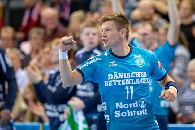 SG Flensburg-Handewitt vs HC PPD Zagreb, Handball, VELUX EHF Champions League Gruppenphase, Flensburg; 09.10.19 Jubel Torjubel bei Lasse Svan Hansen (SG Flensburg-Handewitt, 11) Copyright: xBEAUTIFULxSPORTS MarioxM.xKobergx