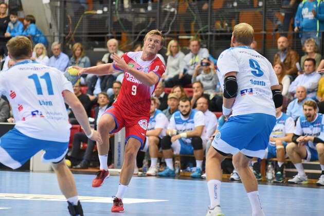 Jonathan Carlsbogard (TVB Lemgo-Lippe 9) Handball, Maenner, DKB , LIQUI MOLY Handball Bundesliga, 10.10.2019, Foto:TBaur Eibner TVB 1898 Stuttgart vs. TBV Lemgo-Lippe Stuttgart Copyright: xEIBNER TobiasxBaurx EP_TBR