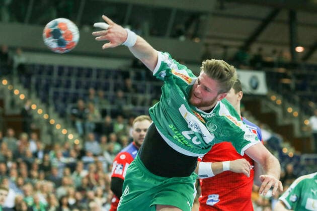 DHfK - Balingen Handball Leipzig, 10.10.2019, Arena Leipzig, Handball, 1. Bundesliga, 9. Spieltag , SC DHfK - HBW Balingen-Weilstetten 27:26 (10:14) , Im Bild: Maciej Gebala (28, Leipzig) ,