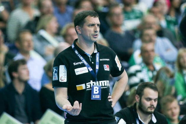 DHfK - Balingen Handball Leipzig, 10.10.2019, Arena Leipzig, Handball, 1. Bundesliga, 9. Spieltag , SC DHfK - HBW Balingen-Weilstetten 27:26 (10:14) , Im Bild: Trainer Jens Bürkle Buerkle (Balingen) ,