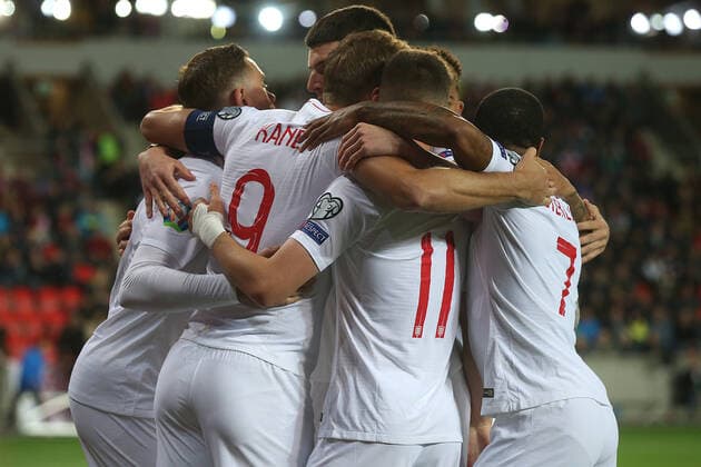 Fußball, EM Quali, Tschechien - England Czech Republic v England UEFA EURO, EM, Europameisterschaft,Fussball 2020 Qualifiers Harry Kane of England celebrates scoring his sides 1st goal from the penalty spot during the UEFA Euro 2020 Qualifiers match at Sinobo Stadium, Prague Content Not Available For UK Newspapers Copyright: xPaulxChestertonx FIL-13738-0054