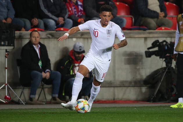 Czech Republic v England UEFA EURO, EM, Europameisterschaft,Fussball 2020 Qualifiers Jadon Sancho of England in action during the UEFA Euro 2020 Qualifiers match at Sinobo Stadium, Prague Content Not Available For UK Newspapers Copyright: xPaulxChestertonx FIL-13738-0064