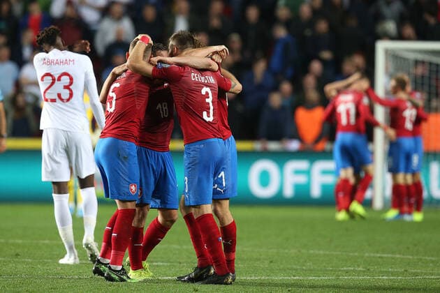 Czech Republic v England UEFA EURO, EM, Europameisterschaft,Fussball 2020 Qualifiers at the end of the UEFA Euro 2020 Qualifiers match at Sinobo Stadium, Prague Content Not Available For UK Newspapers Copyright: xPaulxChestertonx FIL-13738-0118