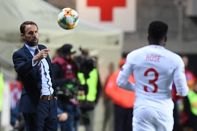 Gareth Southgate, coach of England, reacts during the Euro 2020 group A qualifying soccer match between Czech Republic and England at the Sinobo stadium in Prague, Czech Republic, October 11, 2019. (CTKxPhoto MichalxKamaryt) CTKPhotoP201910111222401  KMT_5847