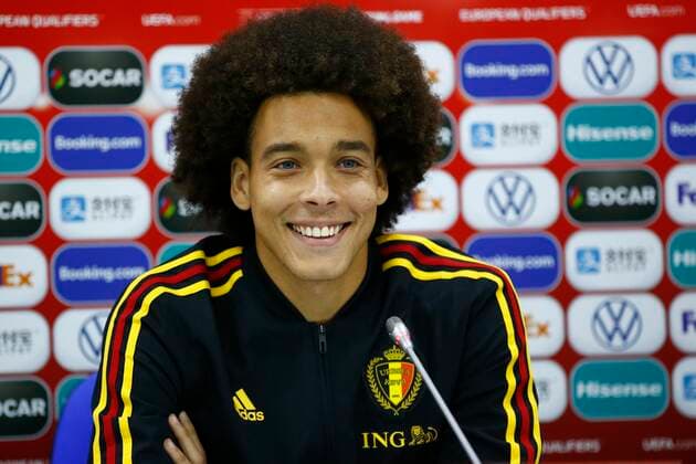 Axel Witsel midfielder of Belgium talking to the press during a press conference, PK, Pressekonferenz FOOTBALL : Belgique - Conference de presse et Entrainement - Qualification Euro 2020 - Nur-Sultan - 12 10 2019 PhotoNews Panoramic 