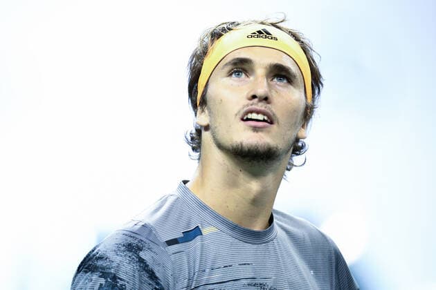 (191012) -- SHANGHAI, Oct. 12, 2019 -- Alexander Zverev of Germany reacts during the men s singles semi-final match between Alexander Zverev of Germany and Matteo Berrettini of Italy at 2019 ATP, Tennis Herren Shanghai Masters tennis tournament in Shanghai, east China, on Oct. 12, 2019. ) (SP)CHINA-SHANGHAI-TENNIS-ATP MASTERS(CN) WuxGang 