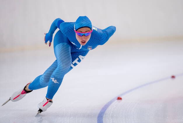 Bilder des Jahres 2019, Sport 10 Oktober Sport Themen der Woche KW41 Sport Bilder des Tages EISSCHNELLLAUF - Francesca Lollobrigida ( ITA ) am 12.10.2019 während der internationalen Eisschnelllauf Saisoneröffnung in der Max Aicher Arena, Inzell, Deutschland - Foto: ERNST WUKITS - *** ISSUE FAST RUN Francesca Lollobrigida ITA on 12 10 2019 during the international speed skating season opening at the Max Aicher Arena, Inzell, Germany Photo ERNST WUKITS