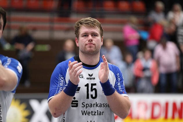 Moritz Zoerb (TV 05 07 Huettenberg 15) GER, Handball, 2. Bundesliga, TuS N-Luebbecke gegen TV 05 07 Huettenberg, 12.10.2019 Luebbecke Copyright: xEIBNER JanxStrohdiekx EP_JSK