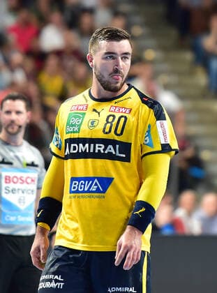13.10.2019 - Handball - 1. Bundesliga DKB HBL - Saison 2019 2020 - 09.Spieltag: HC Erlangen Metropolregion Nürnberg HCE - Rhein-Neckar Löwen - OGo - Jannik Kohlbacher (80, Rhein Neckar Löwen ) nachdenklich