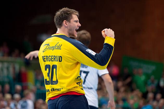 Minden, Deutschland 13.10.2019: 1. Handball-Bundesliga - 2019 2020 - GWD Minden vs. SG Flensburg-Handewitt Torbjorn Torbjörn Bergerud (Flensburg) Minden Nordrhein-Westfalen Deutschland Kampa-Halle