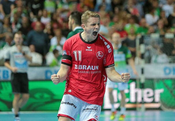 13.10.2019, xovx, Handball HBL, HSG Wetzlar - MT Melsungen emspor, Jubel bei Dimitri Ignatow (MT Melsungen), Freisteller. (DFL DFB REGULATIONS PROHIBIT ANY USE OF PHOTOGRAPHS as IMAGE SEQUENCES and or QUASI-VIDEO) Wetzlar