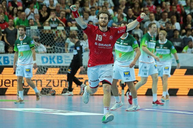 13.10.2019, xovx, Handball HBL, HSG Wetzlar - MT Melsungen emspor, Jubel bei Timm Schneider (MT Melsungen), Freisteller.. (DFL DFB REGULATIONS PROHIBIT ANY USE OF PHOTOGRAPHS as IMAGE SEQUENCES and or QUASI-VIDEO) Wetzlar