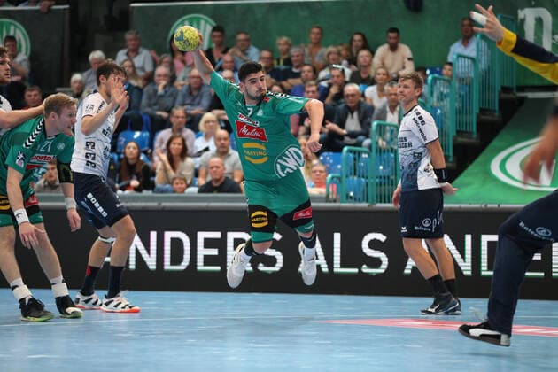 Savvas Savvas (TSV GWD Minden 7) GER, Handball, 1. Bundesliga, TSV GWD Minden gegen SG Flensburg-Handewitt, 13.10.2019 Minden Copyright: xEIBNER JanxStrohdiekx EP_JSK