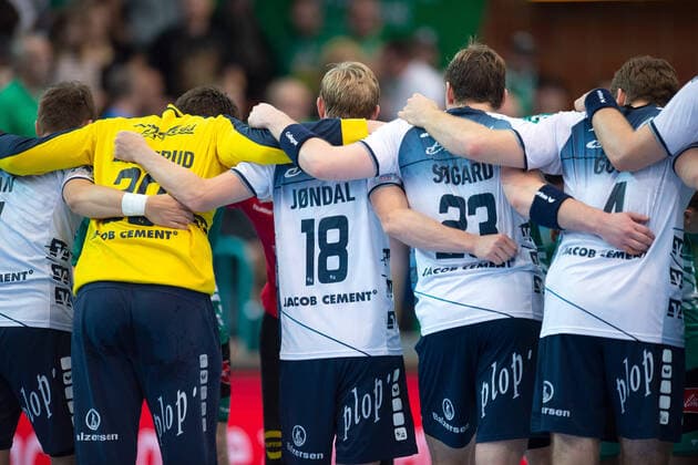 Minden, Deutschland 13.10.2019: 1. Handball-Bundesliga - 2019 2020 - GWD Minden vs. SG Flensburg-Handewitt Mannschaft (Flensburg) Minden Nordrhein-Westfalen Deutschland Kampa-Halle