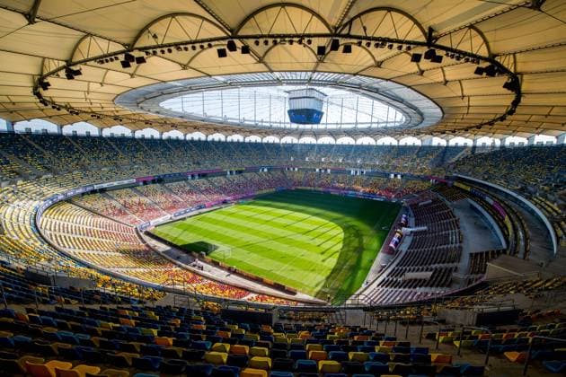 191014 General view of Arena Nationala on October 14, 2019 in Bucharest. Photo: Vegard Wivestad Grott BILDBYRAN kod VG 170425 bbeng fotball football fotboll UEFA EURO, EM, Europameisterschaft,Fussball 2020 em-kvalifisering em-kvalik bucuresti romania rumänien norge norway trening träning training arena Copyright: VEGARDxWIVESTADxGRoTT BB191014VG001