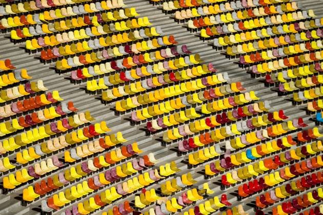 191014 Empty seats at Arena Nationala during a training session on October 14, 2019 in Bucharest. Photo: Vegard Wivestad Grott BILDBYRAN kod VG 170425 bbeng fotball football fotboll UEFA EURO, EM, Europameisterschaft,Fussball 2020 em-kvalifisering em-kvalik bucuresti romania rumänien norge norway trening träning training arena genre Copyright: VEGARDxWIVESTADxGRoTT BB191014VG019