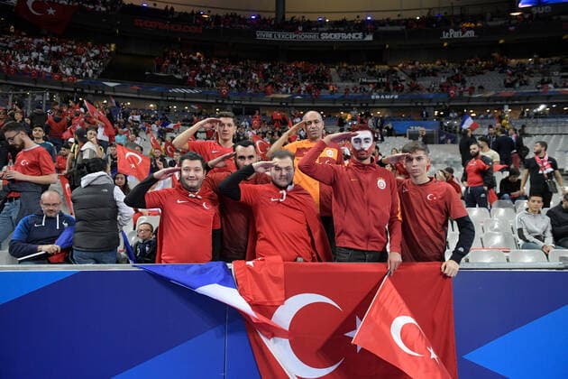 Fans of Turkey during the European Championship, EM, Europameisterschaft qualification Group H Match between France and Turkey at Stade de France in Saint-denis , France on October 14 , 2019. 