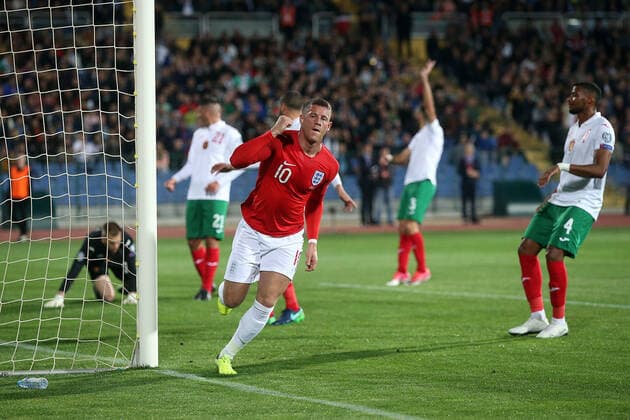 Bulgaria v England UEFA EURO, EM, Europameisterschaft,Fussball 2020 Qualifiers Ross Barkley of England celebrates scoring his sides 2nd goal during the UEFA Euro 2020 Qualifiers match at Vasil Levski National Stadium, Sofia Content Not Available For UK Newspapers Copyright: xPaulxChestertonx FIL-13742-0041