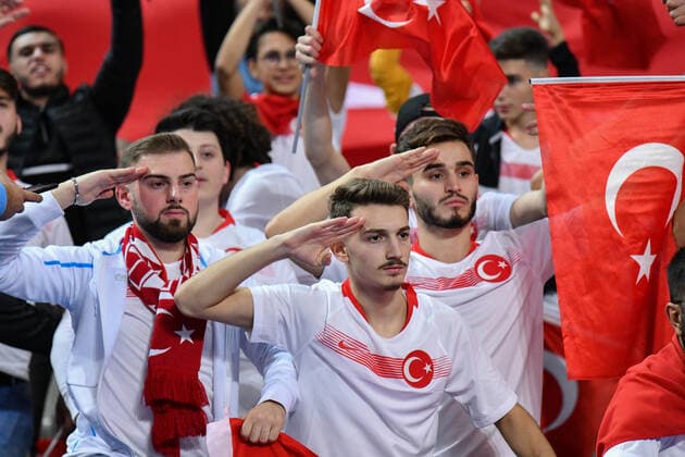 FRANCE TURKEY EURO 2020 Turkish fans en masse during the France-Turkey match, on October 14, 2019, at the Stade de France for the Euro 2020 qualifications.  JulienxMattiax xLexPictorium LePictorium_0216503