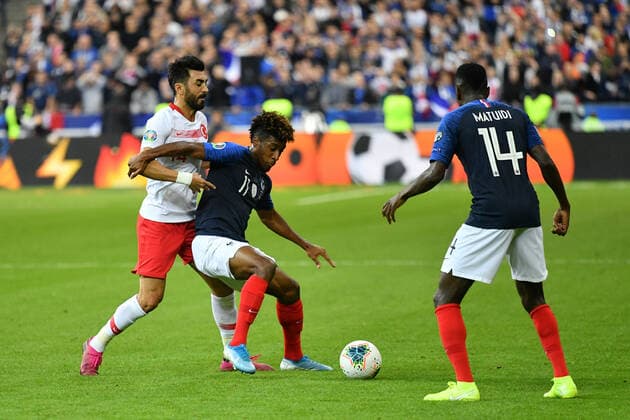 Sport Bilder des Tages FRANCE TURKEY EURO 2020 Kingsley Coman during the France-Turkey match, on October 14, 2019, at the Stade de France for the qualifications of Euro 2020.  JulienxMattiax xLexPictorium LePictorium_0216537