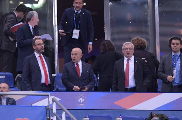 of Turkey and of France during the European Championship, EM, Europameisterschaft qualification Group H Match between France and Turkey at Stade de France in Saint-denis , France on October 14 , 2019. 