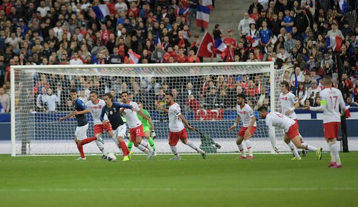Antoine Griezmann of France during the European Championship, EM, Europameisterschaft qualification Group H Match between France and Turkey at Stade de France in Saint-denis , France on October 14 , 2019. 