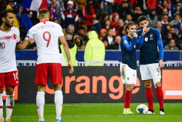 Olivier Giroud ( 9 - France ) - Antoine Griezmann ( 7 - France ) FOOTBALL : France vs Turquie - Saint Denis - 14 10 2019 FedericoPestellini Panoramic 