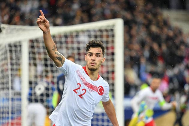 FRANCE TURKEY EURO 2020 Kaan Ayhan celebrates equalization in the France-Turkey match on 14 October 2019 at the Stade de France for the Euro 2020 qualifications.  JulienxMattiax xLexPictorium LePictorium0216553  imagoximages LexPictorium imago images 94117328