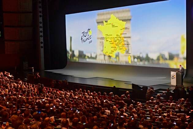 Sport Themen der Woche KW42 Sport Bilder des Tages Radsport, Präsentation der Etappen der Tour de France 2020 General view CYCLISME : Presentation du parcours du Tour de France 2020 - Paris - 15 10 2019 PhotoNews Panoramic 